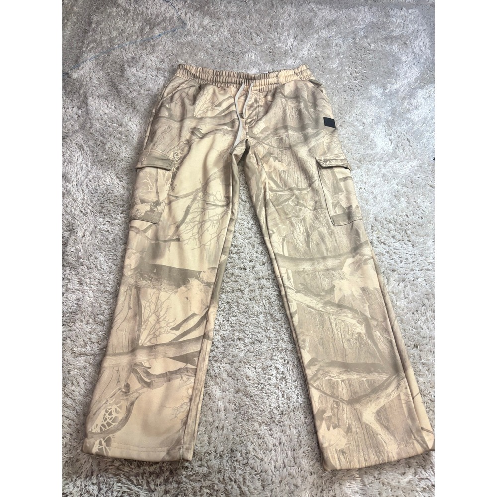 Ring of‎ Fire Mens Camo Cargo Jogger Pants Elastic Waist Drawstring Pockets Larg